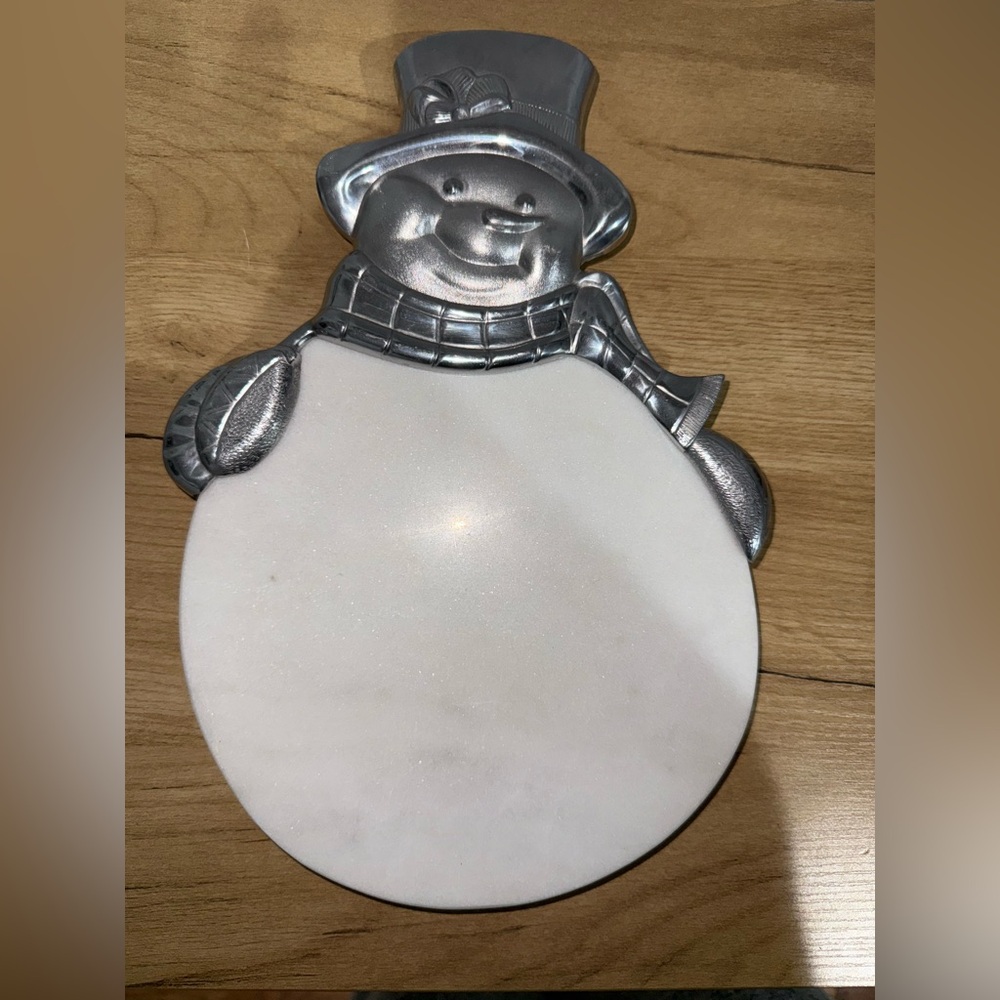 Lenox Yuletide‎ Metal Serveware Snowman Cheese Charcuterie Board I